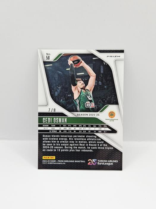 2024-25 PANINI PRIZM EUROLEAGUE CEDI OSMAN BLACK AND GOLD SHIMMER 7/8