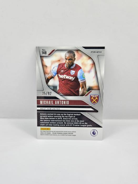 2024-25 PANINI PRIZM EPL MICHAIL ANTONIO PURPLE AND WHITE STRIPES 35/92