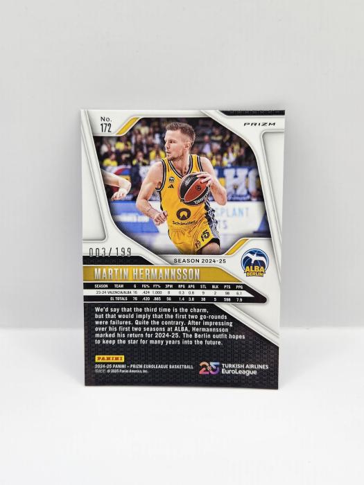 2024-25 PANINI PRIZM EUROLEAGUE MARTIN HERMANNSSON BLUE 003/199