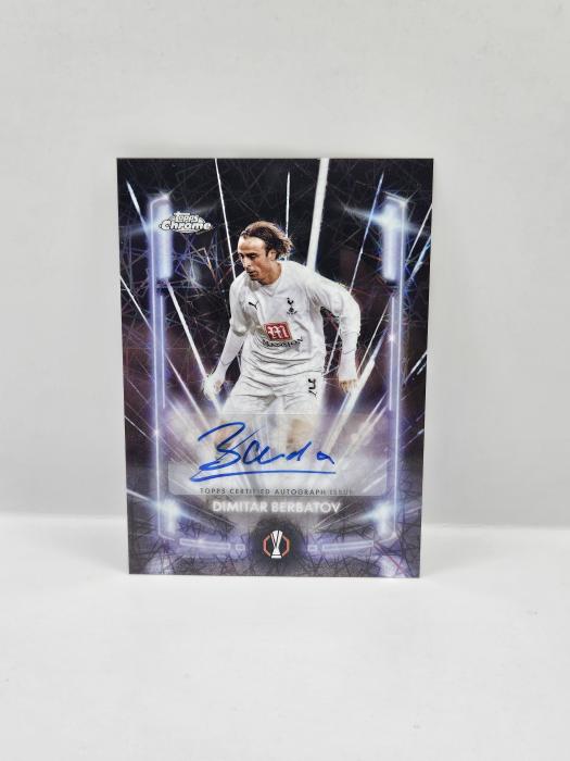 2024/25 TOPPS CHROME UEFA CLUB COMPETITIONS DIMITAR BERBATOV BLACK LASER AUTOGRAPH 