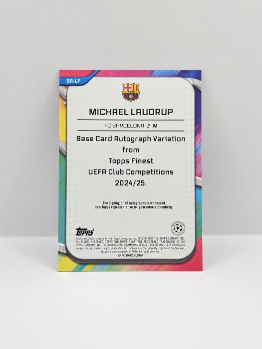 2024-25  TOPPS CHROME FINEST MICHAEL LAUDRUP AUTOGRAPH MAGENTA WAVE 68/75