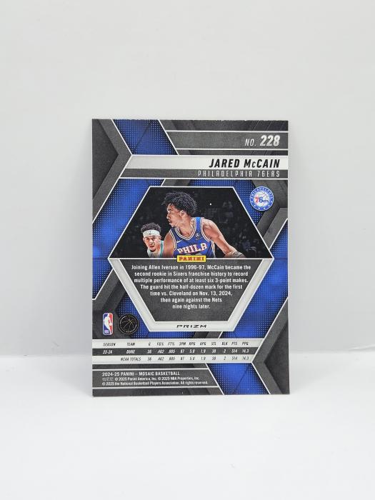 2024-25 PANINI MOSAIC JARED MCCAIN  MOSAIC PARALLEL ROOKIE