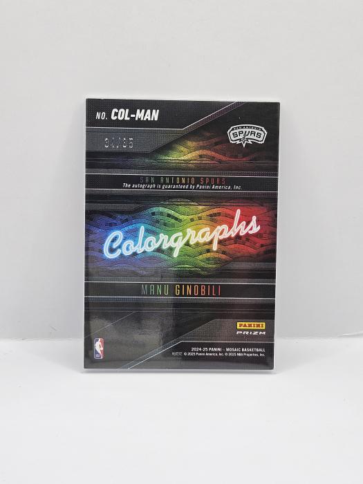 2024-25 PANINI MOSAIC MANU GINOBILI ''COLORGRAPHS'' AUTOOGRAPH 34/35
