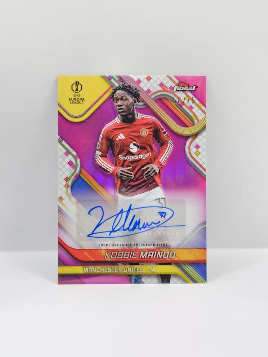 2024-25  TOPPS CHROME FINEST KOBBIE MAINOO AUTOGRAPH MAGENTA REFRACTOR 58/75 