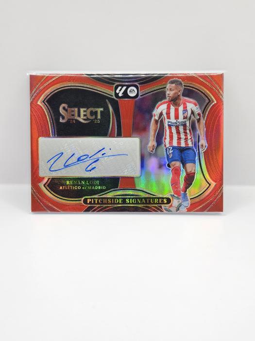 2024-25 PANINI SELECT LA LIGA RENAN LODI ''PITCHSIDE SIGNATURES'' RED AUTOGRAPH 