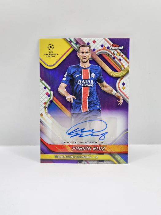 2024-25  TOPPS CHROME FINEST FABIAN RUIZ  AUTOGRAPH PURPLE REFRACTOR 225/299 