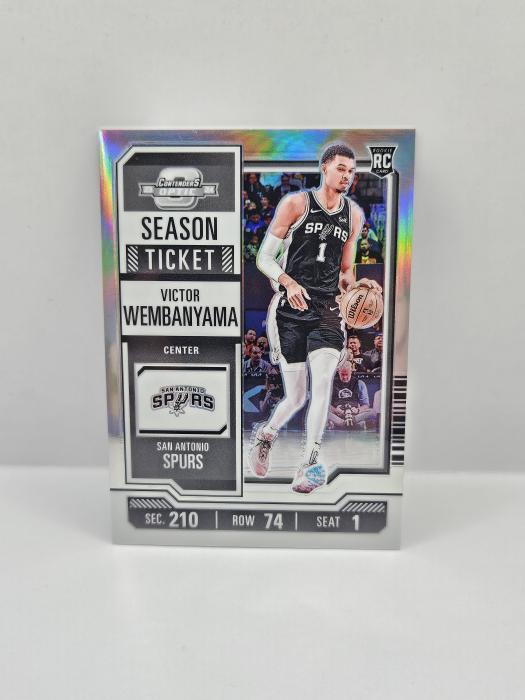 2023-24 PANINI CONTENDERS OPTIC VICTOR WEMBANYAMA ''SEASON TICKET'' SILVER 