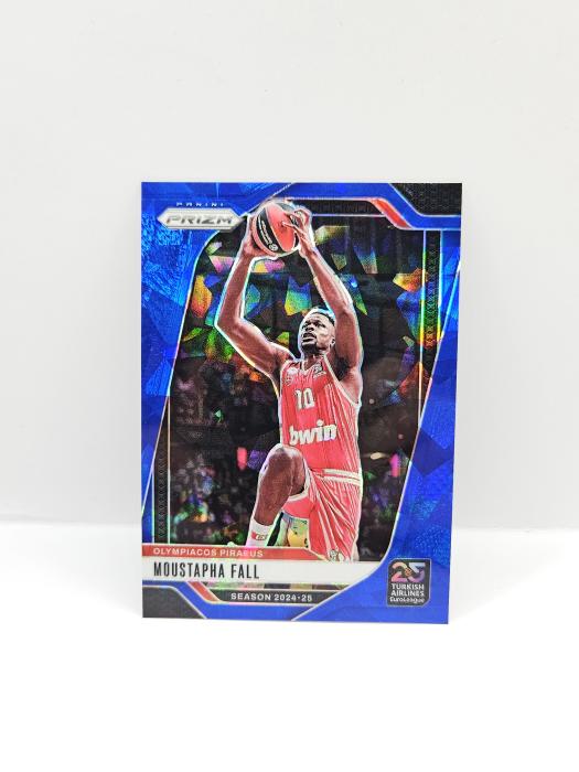 2024-25 PANINI PRIZM EUROLEAGUE MOUSTAPHA FALL BLUE CRACKED ICE 107/125