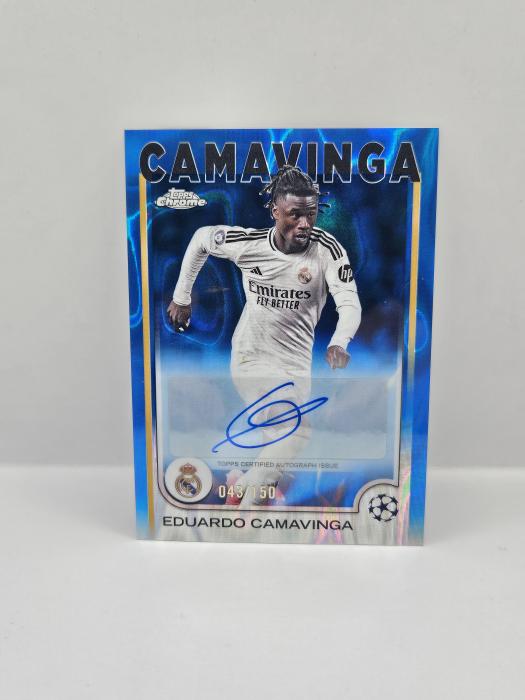 2024/25 TOPPS CHROME UEFA CLUB COMPETITIONS EDUARDO CAMAVINGA 043/150 AUTOGRAPH 