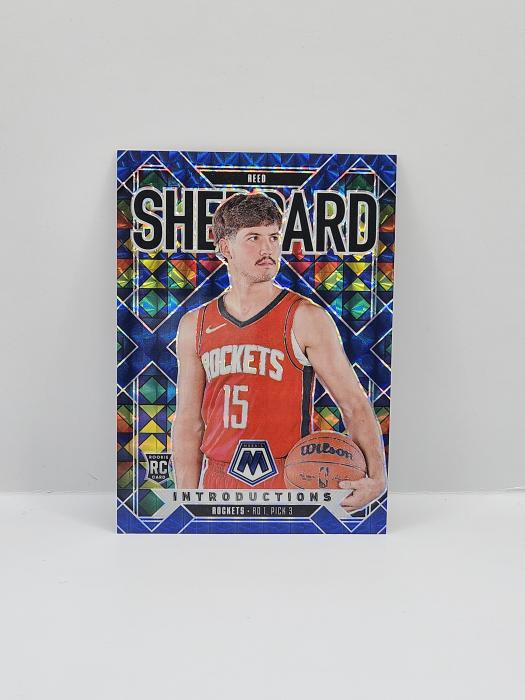 2024-25 PANINI MOSAIC REED SHEPPARD ''INTRODUCTIONS'' BLUE 089/199 ROOKIE