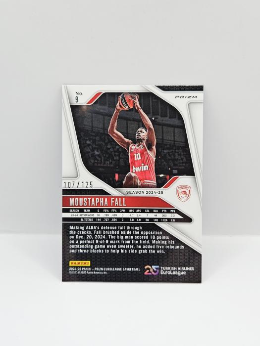 2024-25 PANINI PRIZM EUROLEAGUE MOUSTAPHA FALL BLUE CRACKED ICE 107/125