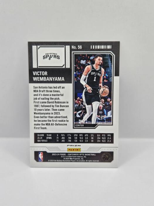 2023-24 PANINI CONTENDERS OPTIC VICTOR WEMBANYAMA ''SEASON TICKET'' SILVER 