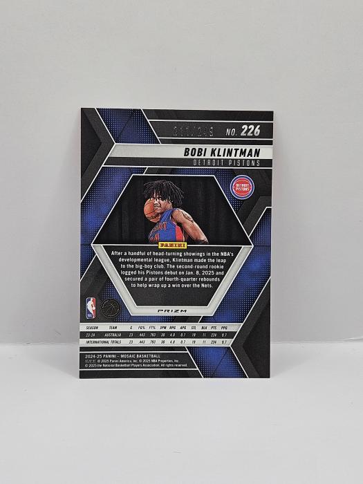 2024-25 PANINI MOSAIC BOBI KLINTMAN ORANGE 211/249 ROOKIE
