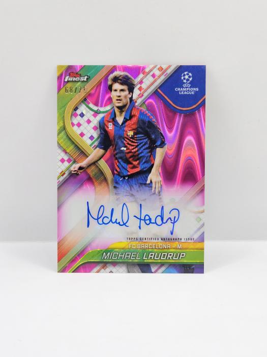 2024-25  TOPPS CHROME FINEST MICHAEL LAUDRUP AUTOGRAPH MAGENTA WAVE 68/75