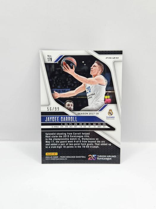 2024-25 PANINI PRIZM EUROLEAGUE JAYCEE CARROLL PURPLE 56/99