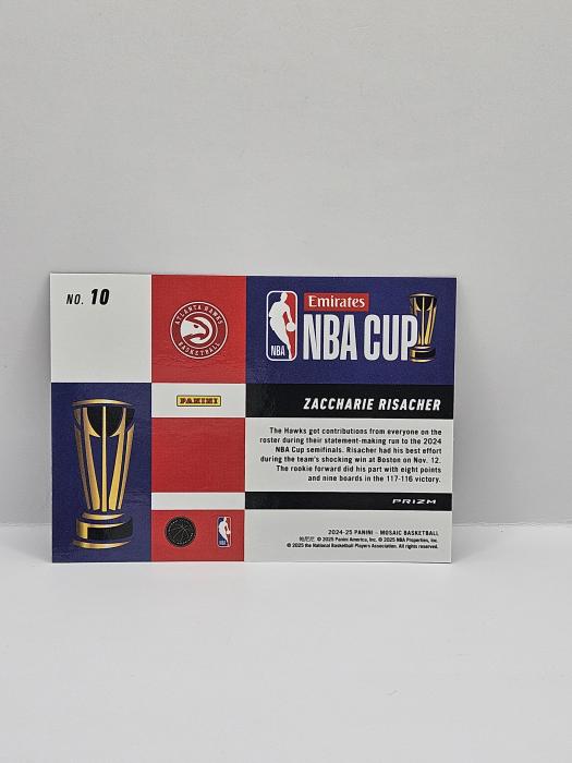 2024-25 PANINI MOSAIC BASKETBALL ZACCHARIE RISACHER ''NBA CUP'' ROOKIE 