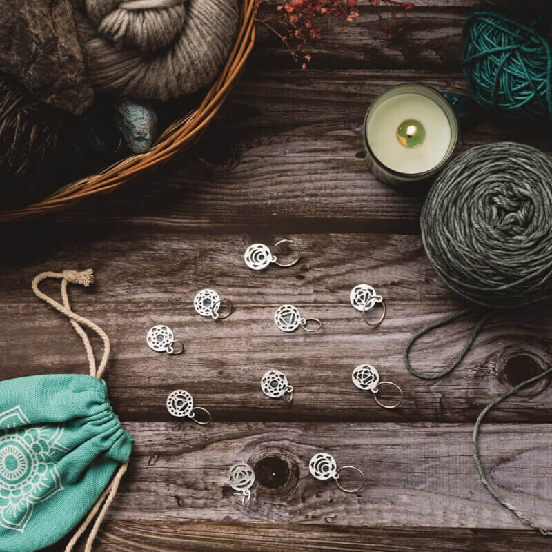 Ποντοδείκτες Sterling Silver Plated Chakra-KnitPro-Mindful