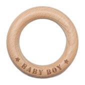 Ξύλινο μασητικό - δαχτυλίδι &quot;Baby Boy&quot; - 70mm