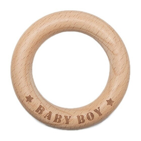 Ξύλινο μασητικό - δαχτυλίδι "Baby Boy" - 70mm