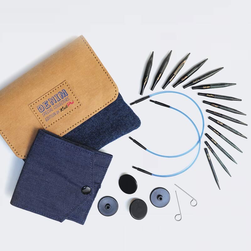 Σετ εναλλάξιμες βελόνες KnitPro Mini Set_Indigo Wood (Μήκος Βελόνας: 50mm)