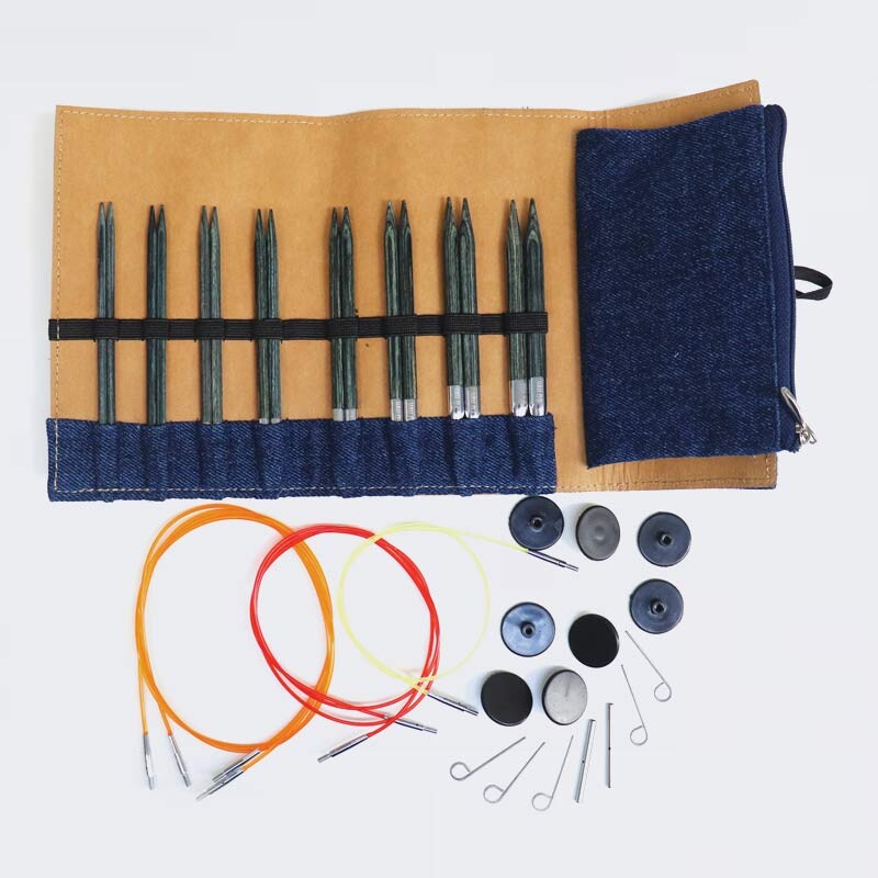 Σετ εναλλάξιμες βελόνες KnitPro Set_Indigo Wood