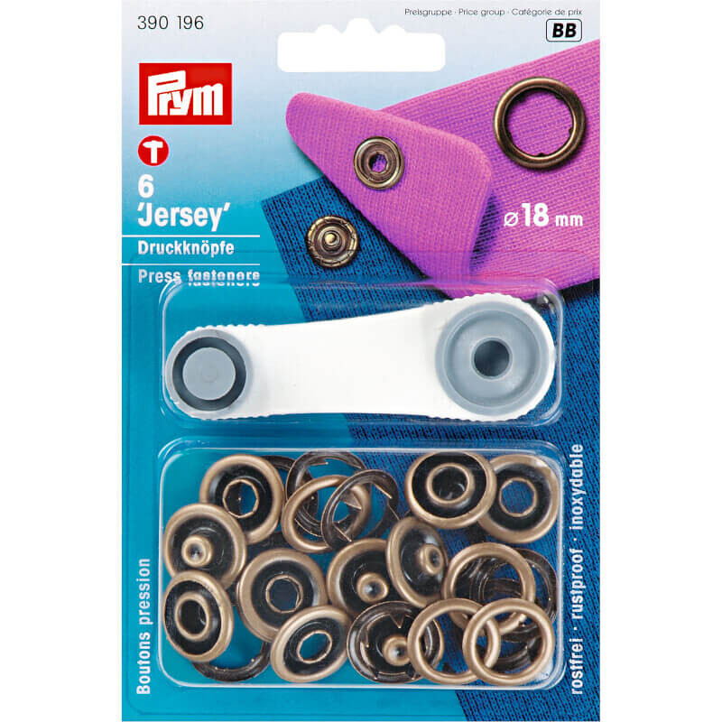 Non-sew press fasteners Jersey (retaining ring), set - Prym