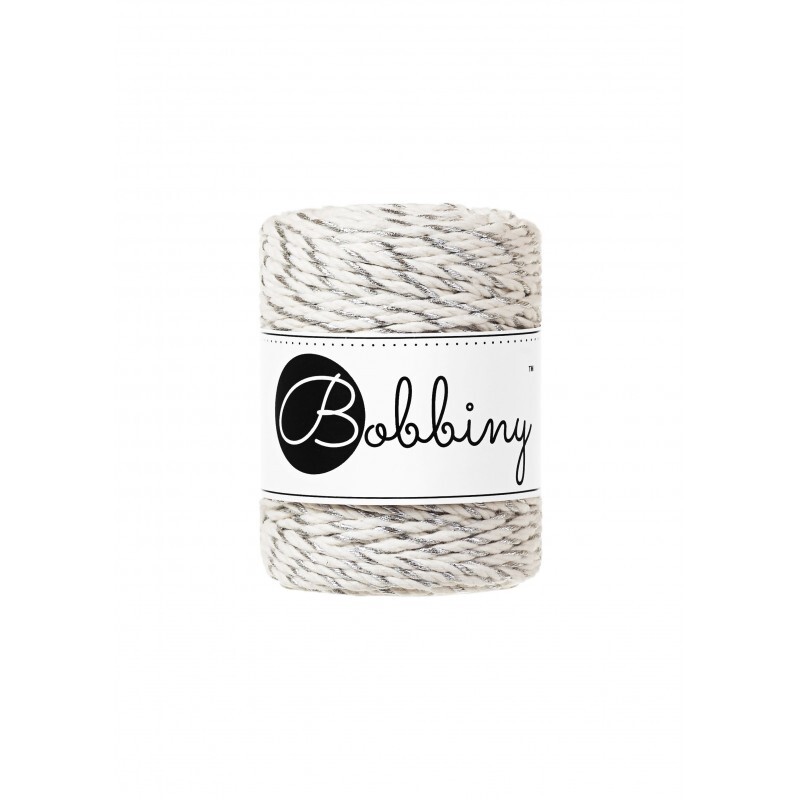 Macrame Cord 3ply - Regular 3mm - Metallic Twist