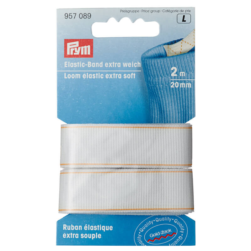 Λάστιχο extra soft, λευκό - 20mm/2m - Prym