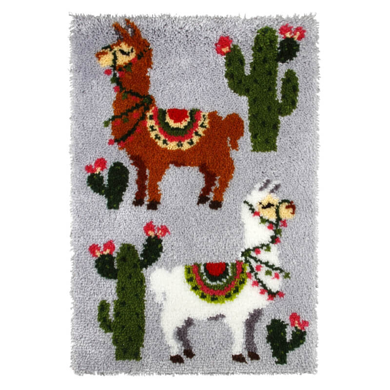 Λάμα με κάκτους (Latch-hook χαλί, κιτ 50x74,5cm)