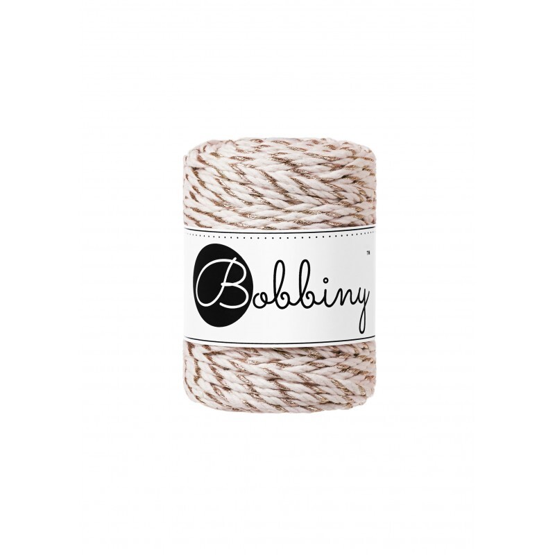 Macrame Cord 3ply - Regular 3mm - Metallic Twist