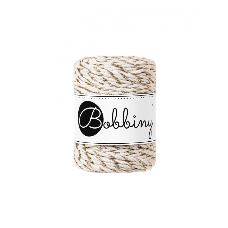 Macrame Cord 3ply - Regular 3mm - Metallic Twist
