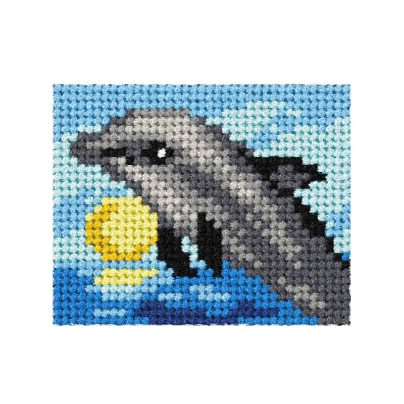 Δελφίνι (μισή σταυροβελονιά, κιτ 17x20,5cm)