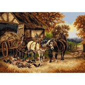 Η άμαξα με το σανό (τυπωμένος καμβάς 50x70cm)