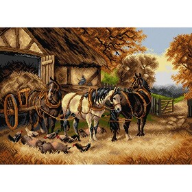 Η άμαξα με το σανό (τυπωμένος καμβάς 50x70cm)