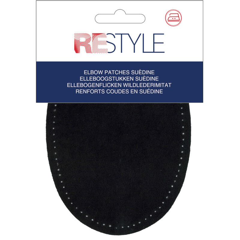 Θερμοκολλητικά μπαλώματα σουέτ, 14 x 9.5cm - ReStyle - Black