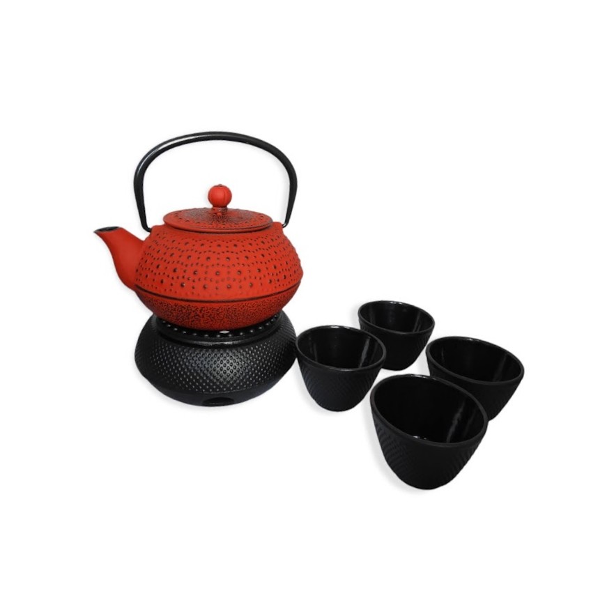 Κόκκινη μαντεμένια τσαγιέρα Arare 0,8L