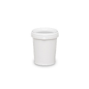 Πλαστικός Λευκός κάδος (βάζο) 500ml με διάφανο καπάκι ασφαλείας