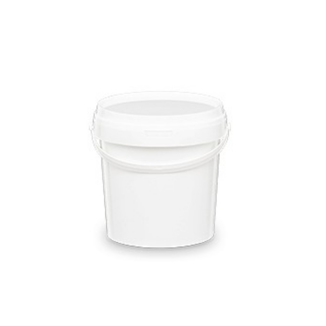 Πλαστικός Λευκός κάδος (βάζο) 1000ml με διάφανο καπάκι ασφαλείας