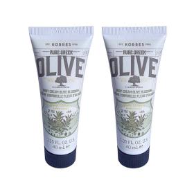 2x KORRES Pure Greek Olive Κρέμα Σώματος Άνθη Ελιάς Ελαιώνας Κρήτης 40ml