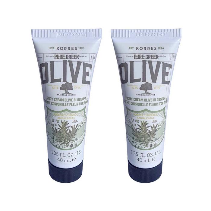 2x KORRES Pure Greek Olive Κρέμα Σώματος Άνθη Ελιάς Ελαιώνας Κρήτης 40ml