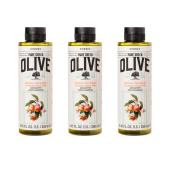 3x KORRES Pure Greek Olive Peach Blossom Αφρόλουτρο Άνθη Ροδακινιάς 250ml