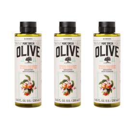 3x KORRES Pure Greek Olive Peach Blossom Αφρόλουτρο Άνθη Ροδακινιάς 250ml