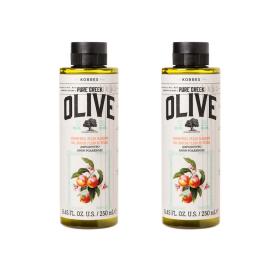 2x KORRES Pure Greek Olive Peach Blossom Αφρόλουτρο Άνθη Ροδακινιάς 250ml
