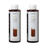 2x KORRES Rice Proteins & Linden Σαμπουάν Αναδόμησης/Θρέψης για Εύθραυστα Μαλλιά 250ml