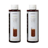 2x KORRES Rice Proteins & Linden Σαμπουάν Αναδόμησης/Θρέψης για Εύθραυστα Μαλλιά 250ml