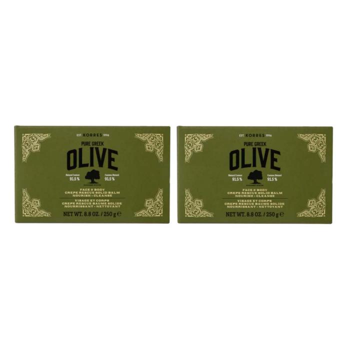 2x KORRES Pure Greek Olive Μπάρα Σαπουνιού 250gr