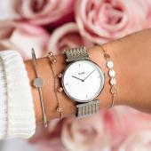 CLUSE Triomphe silver bicolour mesh - CL61001