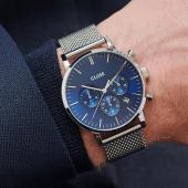 CLUSE Aravis chrono mesh silver dark blue/silver - CW0101502004