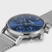 CLUSE Aravis chrono mesh silver dark blue/silver - CW0101502004
