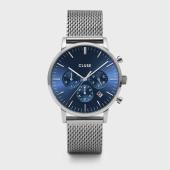 CLUSE Aravis chrono mesh silver dark blue/silver - CW0101502004